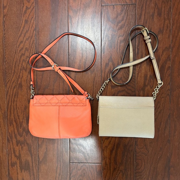 Lot of 2 Calvin Klein Purses Spring color small ladylike Quilted Coral Cream - Picture 4 of 6